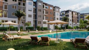 Bouskoura Living; Projet neuf; Bouskoura; Vente; vente appartement; Casablanca; Moyen Standing; MS; Résidence fermée; Piscine; jardin.