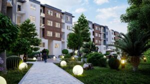 Bouskoura Living; Projet neuf; Bouskoura; Vente; vente appartement; Casablanca; Moyen Standing; MS; Résidence fermée; Piscine; jardin.