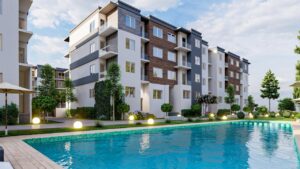 Bouskoura Living; Projet neuf; Bouskoura; Vente; vente appartement; Casablanca; Moyen Standing; MS; Résidence fermée; Piscine; jardin.